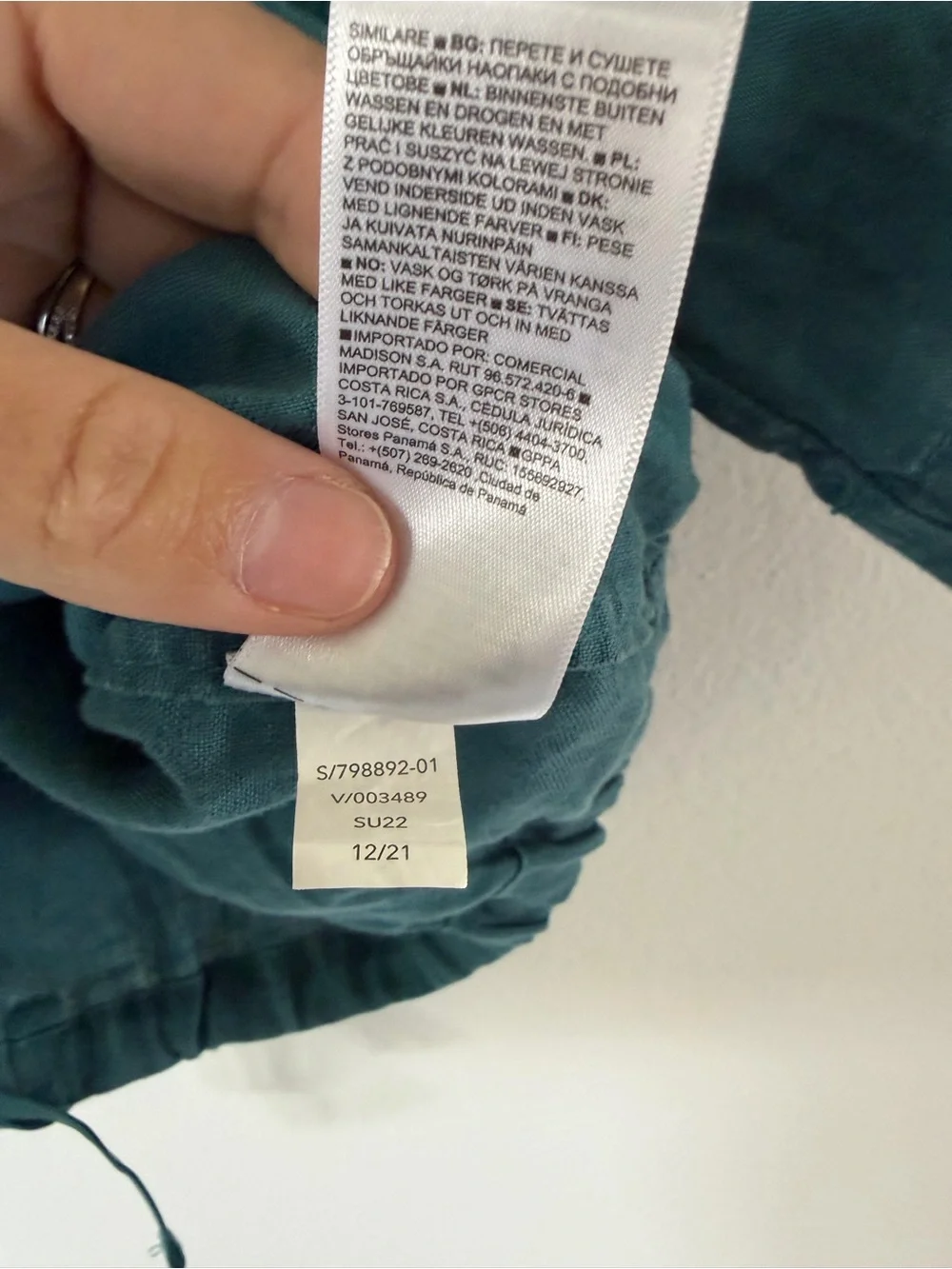 Athleta Playa Linen Tie True Wrap Short Sleeve Top In Borealis Green Size Large - Picture 14 of 14